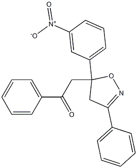 α-[5-(m-Nitrophenyl)-3-phenyl-2-isoxazolin-5-yl]acetophenone结构式