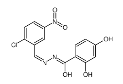 N-[(E)-(2-chloro-5-nitrophenyl)methylideneamino]-2,4-dihydroxybenzamide结构式