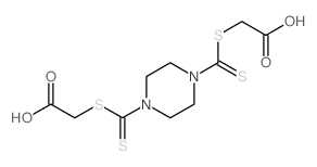 Acetic acid,2,2'-[1,4-piperazinediylbis(carbonothioylthio)]bis- (9CI) Structure