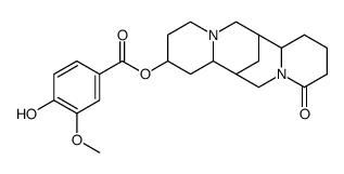 4-Hydroxy-3-methoxybenzoic acid [(2S,7aα,14aβ)-dodecahydro-11-oxo-7α,14α-methano-2H,6H-dipyrido[1,2-a:1',2'-e][1,5]diazocin-2β-yl] ester结构式