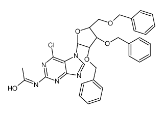 2-ACETAMIDO-9-(2,3,5-TRI-O-BENZYL-BETA-D-ARABINOFURANOSYL)-6-CHLORO-9H-PURINE picture