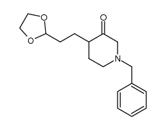 1-benzyl-4-(2-[1,3]dioxolan-2-yl-ethyl)-3-piperidone结构式