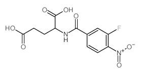 2-[(3-fluoro-4-nitro-benzoyl)amino]pentanedioic acid structure