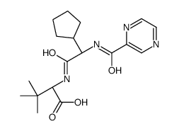 (2S)-2-[[(2S)-2-cyclopentyl-2-(pyrazine-2-carbonylamino)acetyl]amino]-3,3-dimethylbutanoic acid Structure