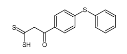 3-oxo-3-[p-(phenylthio)phenyl]dithiopropionic acid Structure