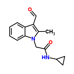 N-Cyclopropyl-2-(3-formyl-2-methyl-1H-indol-1-yl)acetamide结构式
