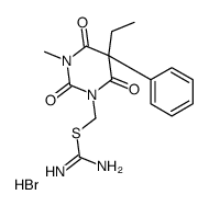 (5-ethyl-3-methyl-2,4,6-trioxo-5-phenyl-1,3-diazinan-1-yl)methyl carbamimidothioate,hydrobromide Structure