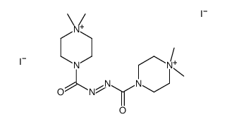 N-(4,4-dimethylpiperazin-4-ium-1-carbonyl)imino-4,4-dimethylpiperazin-4-ium-1-carboxamide,diiodide Structure
