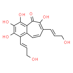 2,3,4,6-Tetrahydroxy-1,7-bis[(E)-3-hydroxy-1-propenyl]-5H-benzocyclohepten-5-one Structure
