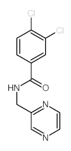 3,4-dichloro-N-(pyrazin-2-ylmethyl)benzamide结构式