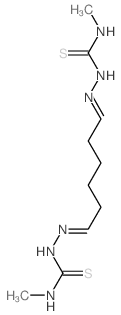 3-methyl-1-[6-(methylthiocarbamoylhydrazinylidene)hexylideneamino]thiourea structure