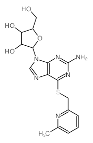 2-[2-amino-6-[(6-methylpyridin-2-yl)methylsulfanyl]purin-9-yl]-5-(hydroxymethyl)oxolane-3,4-diol结构式