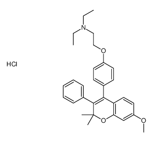 N,N-diethyl-2-[4-(7-methoxy-2,2-dimethyl-3-phenylchromen-4-yl)phenoxy]ethanamine,hydrochloride结构式