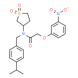 N-(1,1-dioxidotetrahydro-3-thienyl)-2-{3-nitrophenoxy}-N-(4-isopropylbenzyl)acetamide结构式