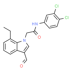 1H-Indole-1-acetamide,N-(3,4-dichlorophenyl)-7-ethyl-3-formyl-(9CI) structure