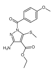 3-amino-1-(4-methoxy-benzoyl)-5-methylsulfanyl-1H-pyrazole-4-carboxylic acid ethyl ester Structure