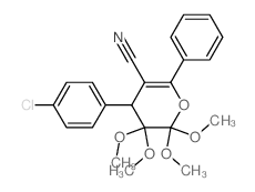 2H-Pyran-5-carbonitrile,4-(4-chlorophenyl)-3,4-dihydro-2,2,3,3-tetramethoxy-6-phenyl-结构式