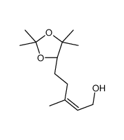 (6S,2Z)-6,7-异丙撑二氧-3,7-二甲基-2-辛烯-1-醇结构式