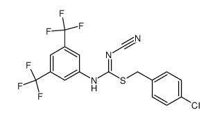 N-<3,5-Bis(trifluormethyl)phenyl>-N'-cyano-S-4-chlorbenzyl-isothioharnstoff结构式