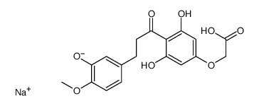 sodium,2-[3,5-dihydroxy-4-[3-(3-hydroxy-4-methoxyphenyl)propanoyl]phenoxy]acetate Structure