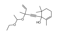 1-ethoxy-[1-(2,6,6-trimethyl-1-hydroxy-2-cyclohexen-1-yl)-3-methyl-4-penten-1-yn-3-oxy]ethane结构式