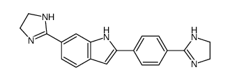 6-(4,5-dihydro-1H-imidazol-2-yl)-2-[4-(4,5-dihydro-1H-imidazol-2-yl)phenyl]-1H-indole结构式