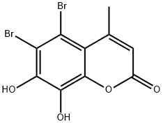 5,6-Dibromo-7,8-dihydroxy-4-methyl-2H-1-benzopyran-2-one结构式