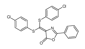 4-[bis[(4-chlorophenyl)sulfanyl]methylidene]-2-phenyl-1,3-oxazol-5-one结构式