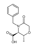 (2R,3S)-2-Methyl-5-oxo-4-(phenylmethyl)-3-Morpholinecarboxylic acid结构式
