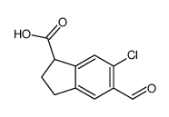 6-chloro-5-formyl-2,3-dihydro-1H-indene-1-carboxylic acid结构式