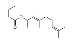 4,8-dimethylnona-3,7-dien-2-yl butanoate结构式