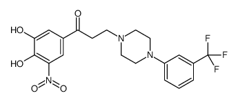 1-(3,4-dihydroxy-5-nitrophenyl)-3-[4-[3-(trifluoromethyl)phenyl]piperazin-1-yl]propan-1-one Structure