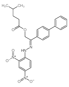 Pentanoic acid,4-methyl-, 2-[1,1'-biphenyl]-4-yl-2-[2-(2,4-dinitrophenyl)hydrazinylidene]ethylester structure