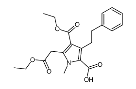 5-carboxy-3-(ethoxycarbonyl)-1-methyl-4-(2-phenylethyl)-1H-pyrrole-2-acetic acid, ethyl ester Structure