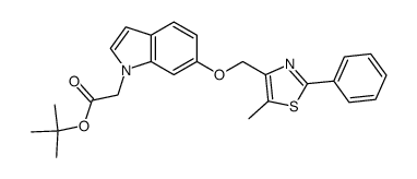 [6-(5-methyl-2-phenyl-thiazol-4-ylmethoxy)-indol-1-yl]-acetic acid tert-butyl ester结构式