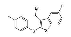 3-(bromomethyl)-5-fluoro-2-(4-fluorophenyl)sulfanyl-1-benzothiophene结构式