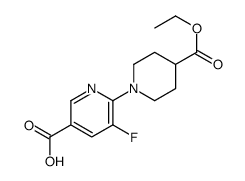 6-(4-ethoxycarbonylpiperidin-1-yl)-5-fluoropyridine-3-carboxylic acid结构式