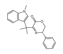 (S)-(-)-3-[1-methyl-1-(1-methyl-1H-indol-3-yl)ethyl]-5-phenyl-5,6-dihydro[1,4]oxazin-2-one结构式