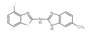 2-Benzothiazolamine, 4-chloro-N-(5-methyl-1H-benzimidazol-2-yl)- (en) Structure