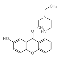 1-(2-diethylaminoethylamino)-7-hydroxy-xanthen-9-one structure