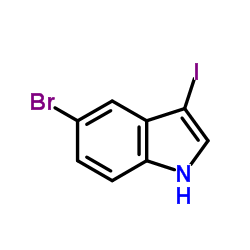 5-Bromo-3-iodo-1H-indole结构式