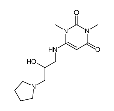 6-(2-hydroxy-3-pyrrolidin-1-ylpropylamino)-1,3-1H-pyrimidin-2,4-dione结构式