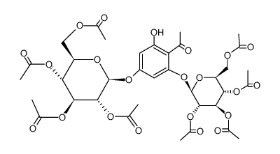 5-Hydroxy-4-acetyl-1,3-phenylen-di-(2,3,4,6-tetra-O-acetyl-β-D-glucopyranosid)结构式