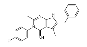 6-Benzyl-3-(4-fluorophenyl)-3,7-dihydro-2,5-dimethyl-4H-pyrrolo<2,3-d>pyrimidin-4-imine结构式