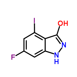 6-FLUORO-3-HYDROXY-4-IODOINDAZOLE结构式