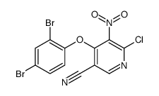 6-chloro-4-(2,4-dibromophenoxy)-5-nitropyridine-3-carbonitrile结构式
