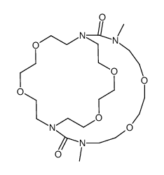 3,12-dimethyl-6,9,17,20,25,28-hexaoxa-1,3,12,14-tetrazabicyclo[12.8.8]triacontane-2,13-dione结构式