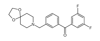 3,5-二氟-3'-[8-(1,4-二恶-8-氮杂螺-[4.5]癸基)甲基]苯甲酮结构式