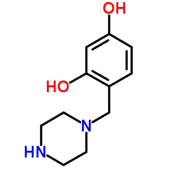 4-(1-Piperazinylmethyl)-1,3-benzenediol structure