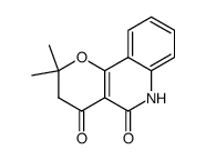 4-keto-2,2-dimethyl-3,4,5,6-tetrahydro-2H-pyrano(3,2-c)quinolin-5-one结构式